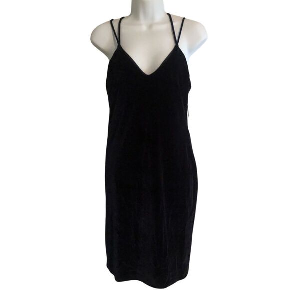 Lulus Greatest Love of All Navy Velvet Dress Womens Sz L Slip Dress Holiday NWT - Picture 4 of 16
